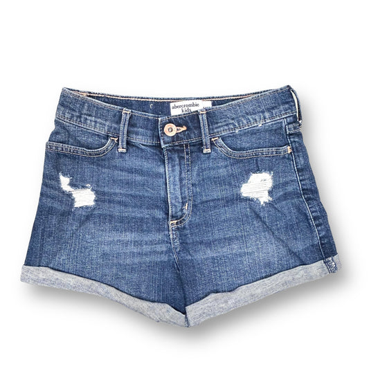 Girls Abercrombie Kids Size 11/12 Denim Hi-Rise Cuffed Mini Mom Shorts