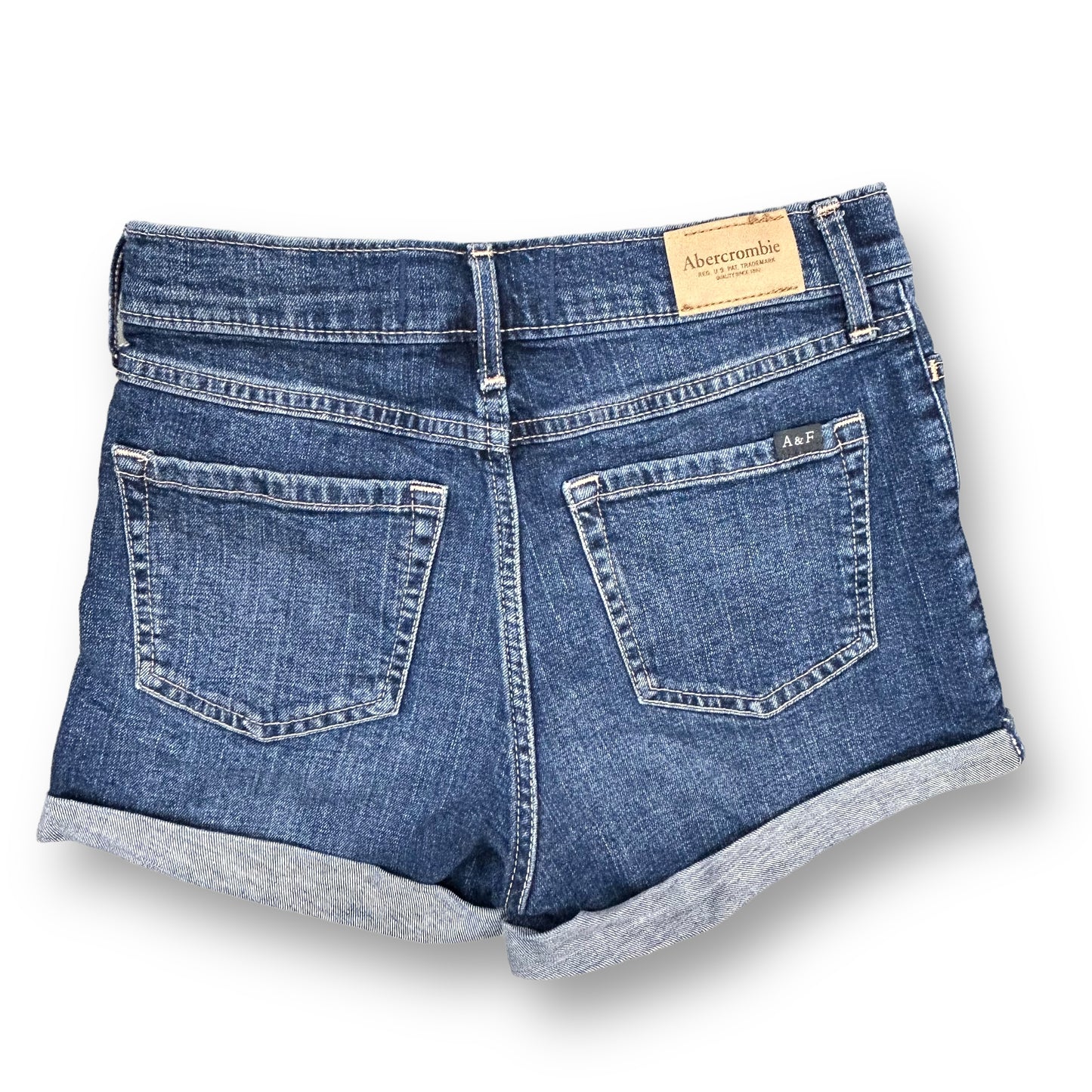 Girls Abercrombie Kids Size 11/12 Denim Hi-Rise Cuffed Mini Mom Shorts