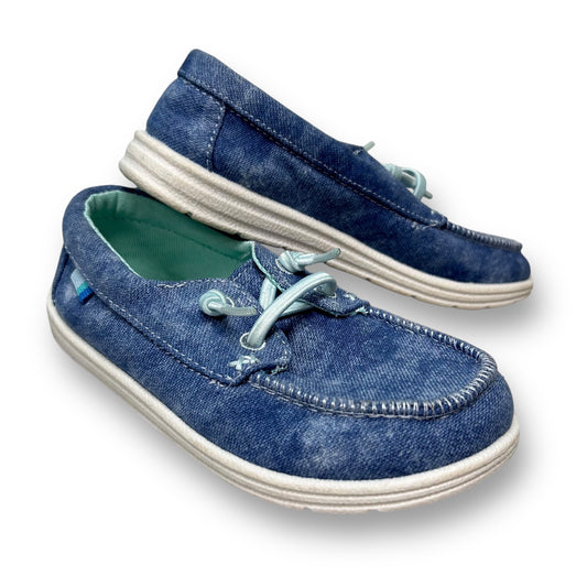 Cat & Jack Big Boy Size 10 Blue Denim Slide-On Shoes