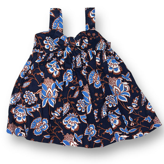 NEW! Janie and Jack Size 6-12 Months Dark Blue Floral Paisley Sun Dress