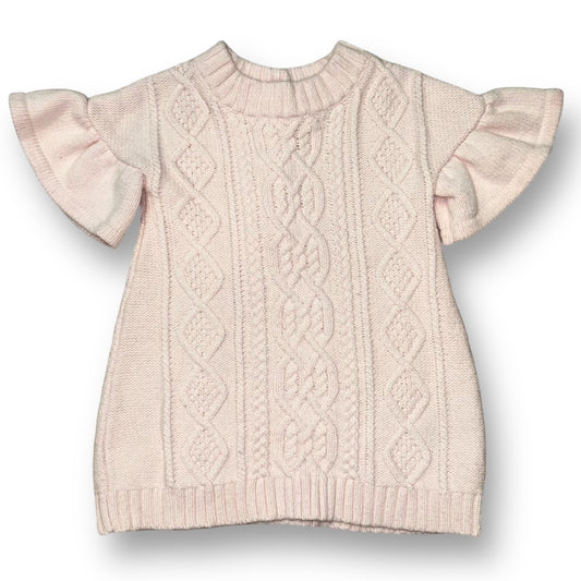 Girls Janie and Jack Size 12-18 Months Pink Blush Ruffle Sleeve Sweater Dress