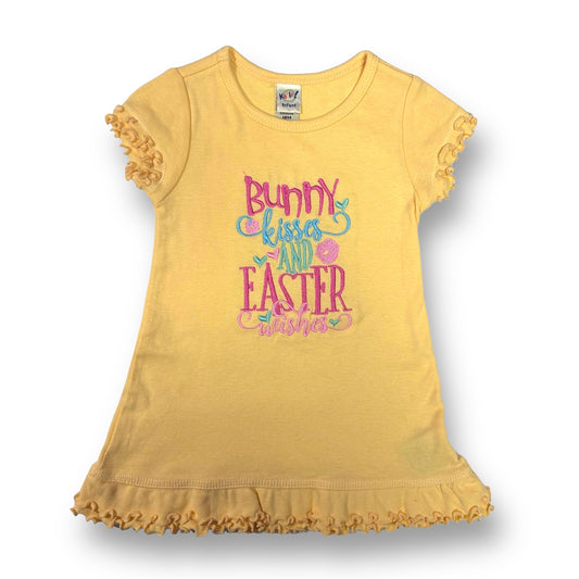 Girls Size 18 Months Yellow Embroidered Bunny Kisses Easter Dress