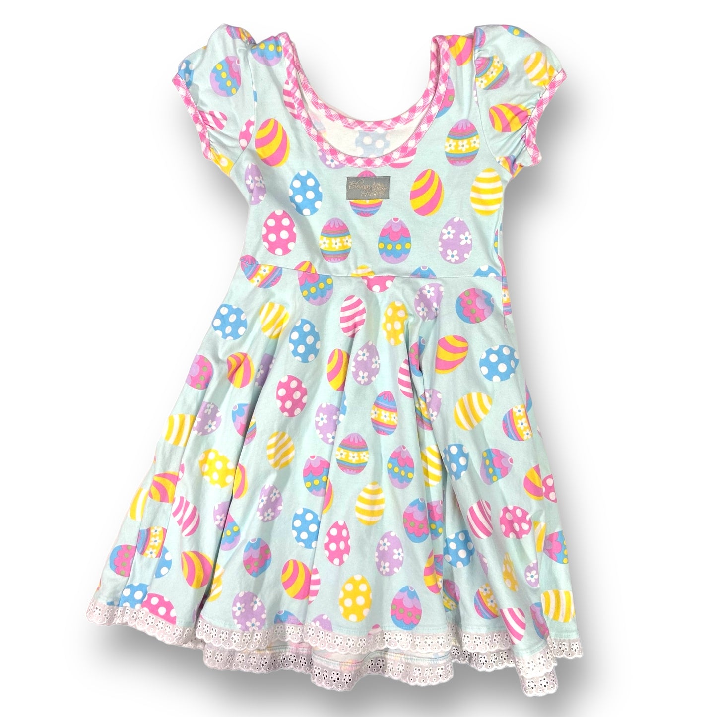 Boutique Girls Size 6/7 Eleanor Rose Easter Print Twirl Dress with Pockets