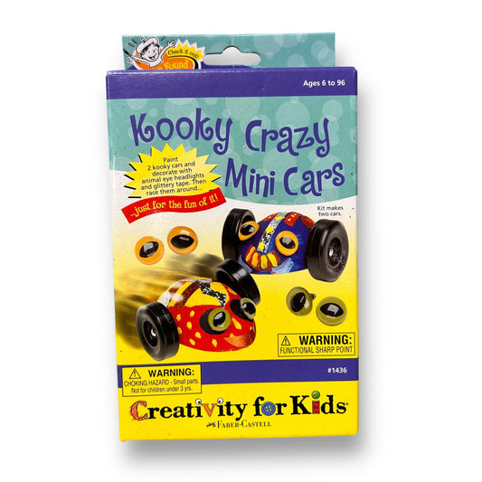 NEW! Creativity for Kids Kooky Crazy Mini Cars Painting Kit