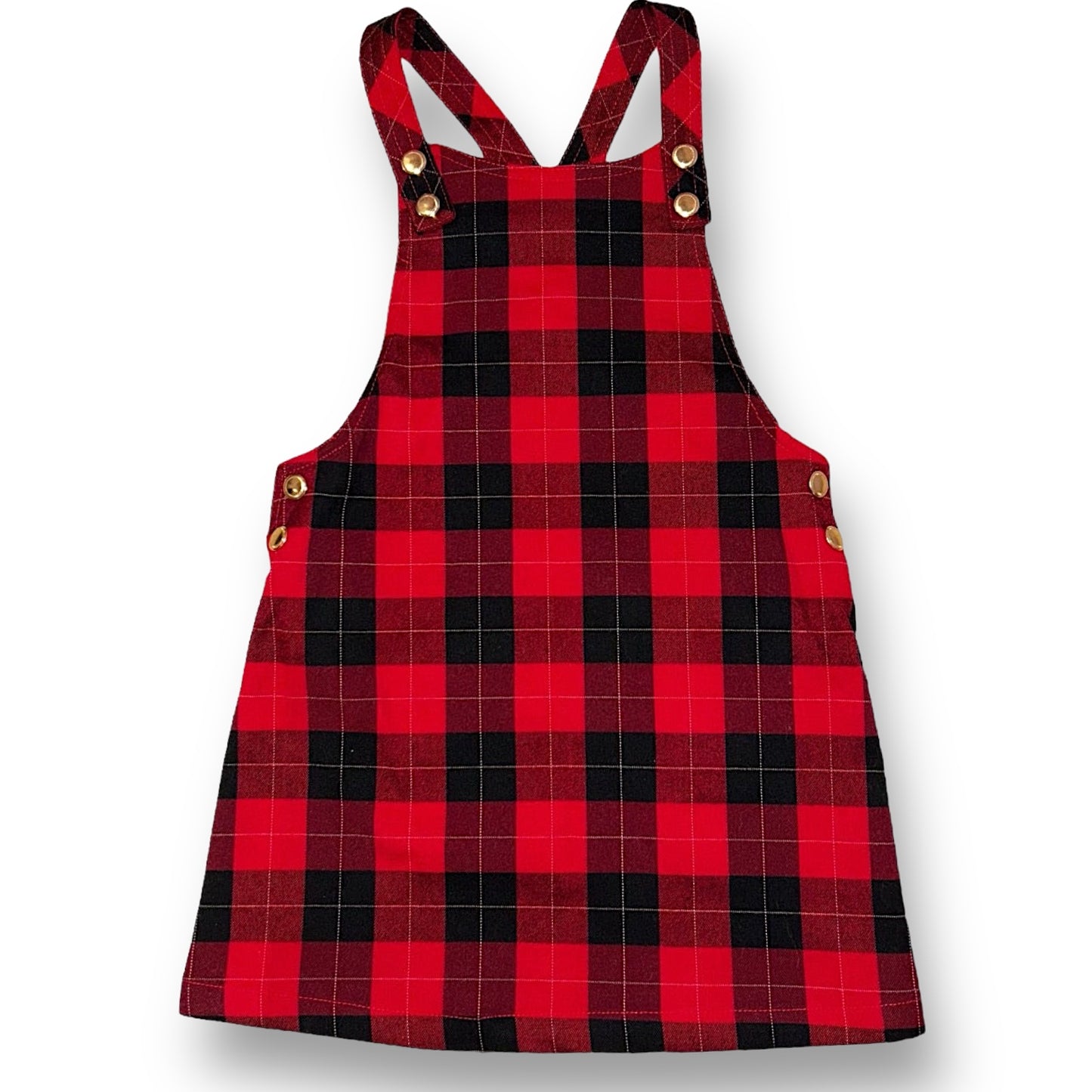 NEW! Girls Max Studio Size 5 Red & Black Checkered Jumper