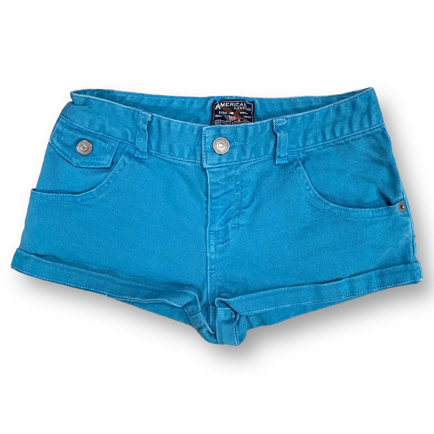 Girls Youth Size 12 Teal Blue Denim Jean Shorts