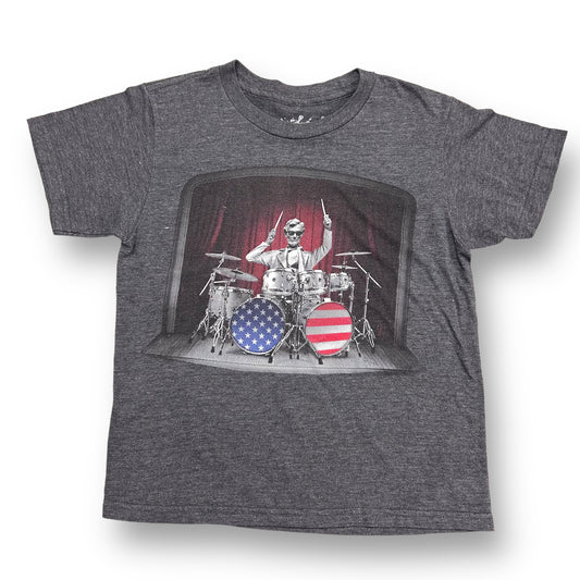 Boys It's About the Art Size 4/5 XS Charcoal Gray Abe Lincoln Tee