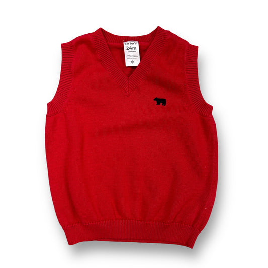 Boys Carter's Size 24 Months Red Knit Sweater Vest