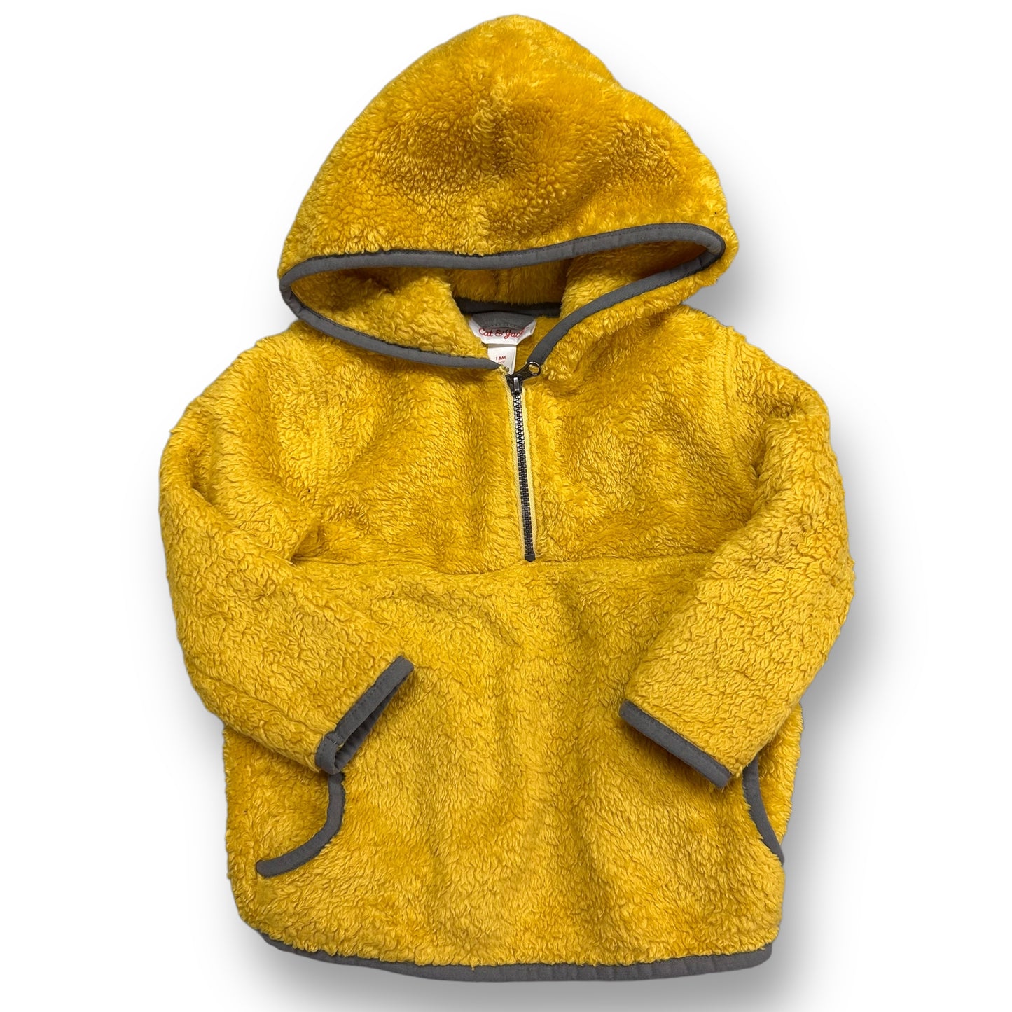Boys Cat & Jack Size 18 Months Yellow Faux Fur Pullover