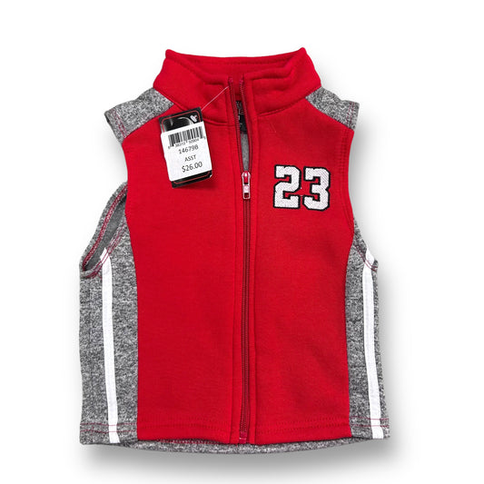 NEW! Boys Size 24 Months Red Zippered Fleece Vest