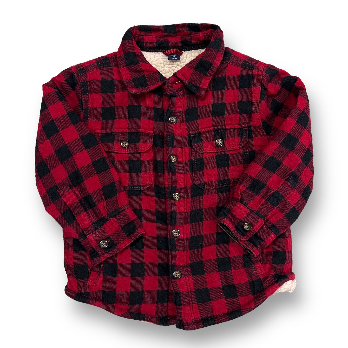 Boys Gap Size 3 Red Plaid Sherpa Lined Lumberjack Outerwear