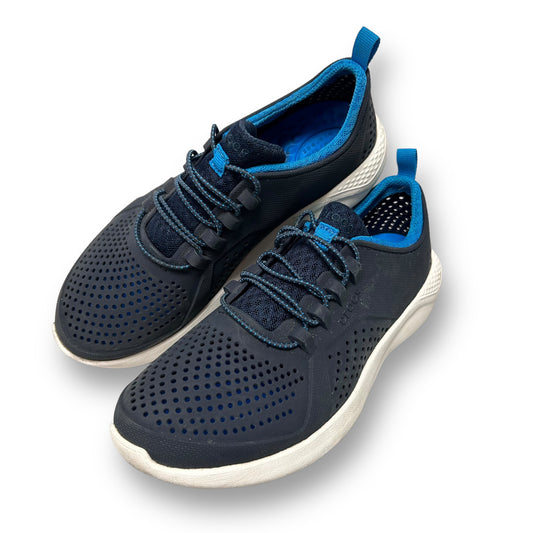Crocs Youth Boy Size 4 Blue Bungee Lace Sport Waterproof Shoes