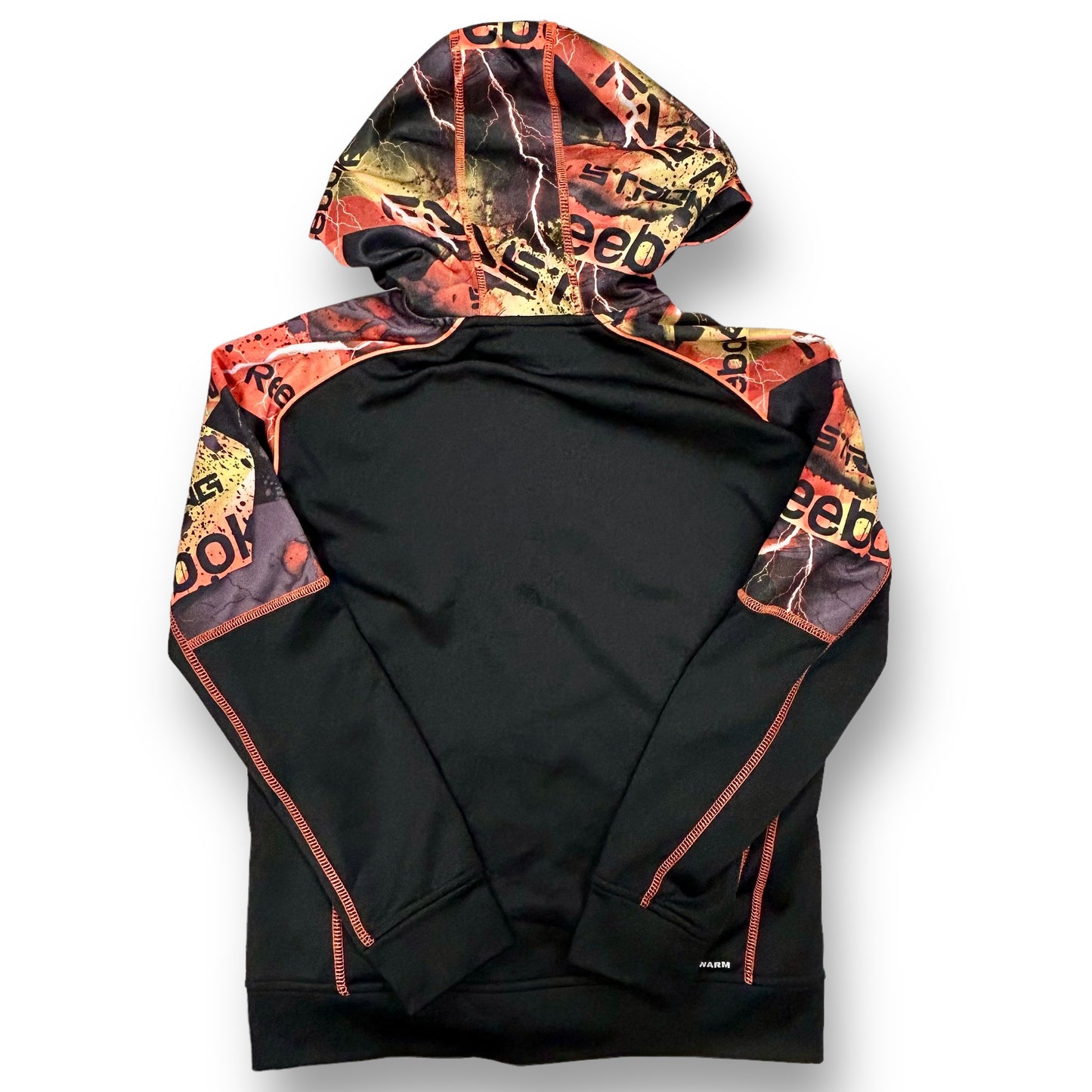 Reebok Boys Size 10/12 YMD Full Zip Black and Camo Hoodie