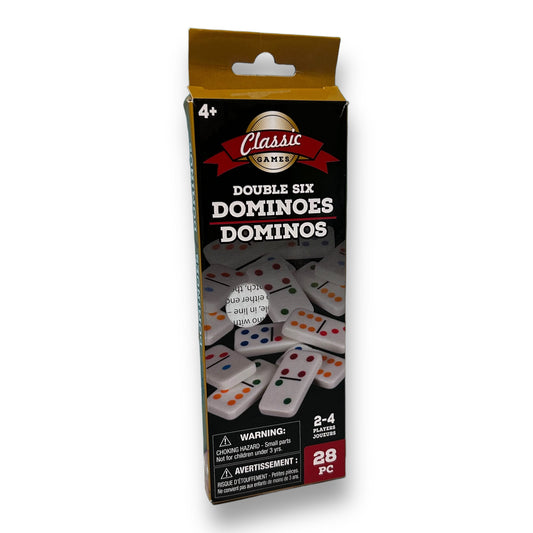 NEW! Classic Games Double Six Dominoes, 28-Pieces