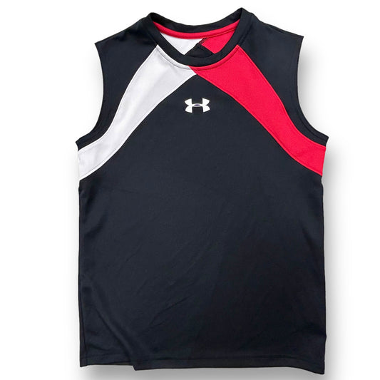 Boys Under Armour Size 10/12 YMD Red & Black Heatgear Sleeveless Shirt