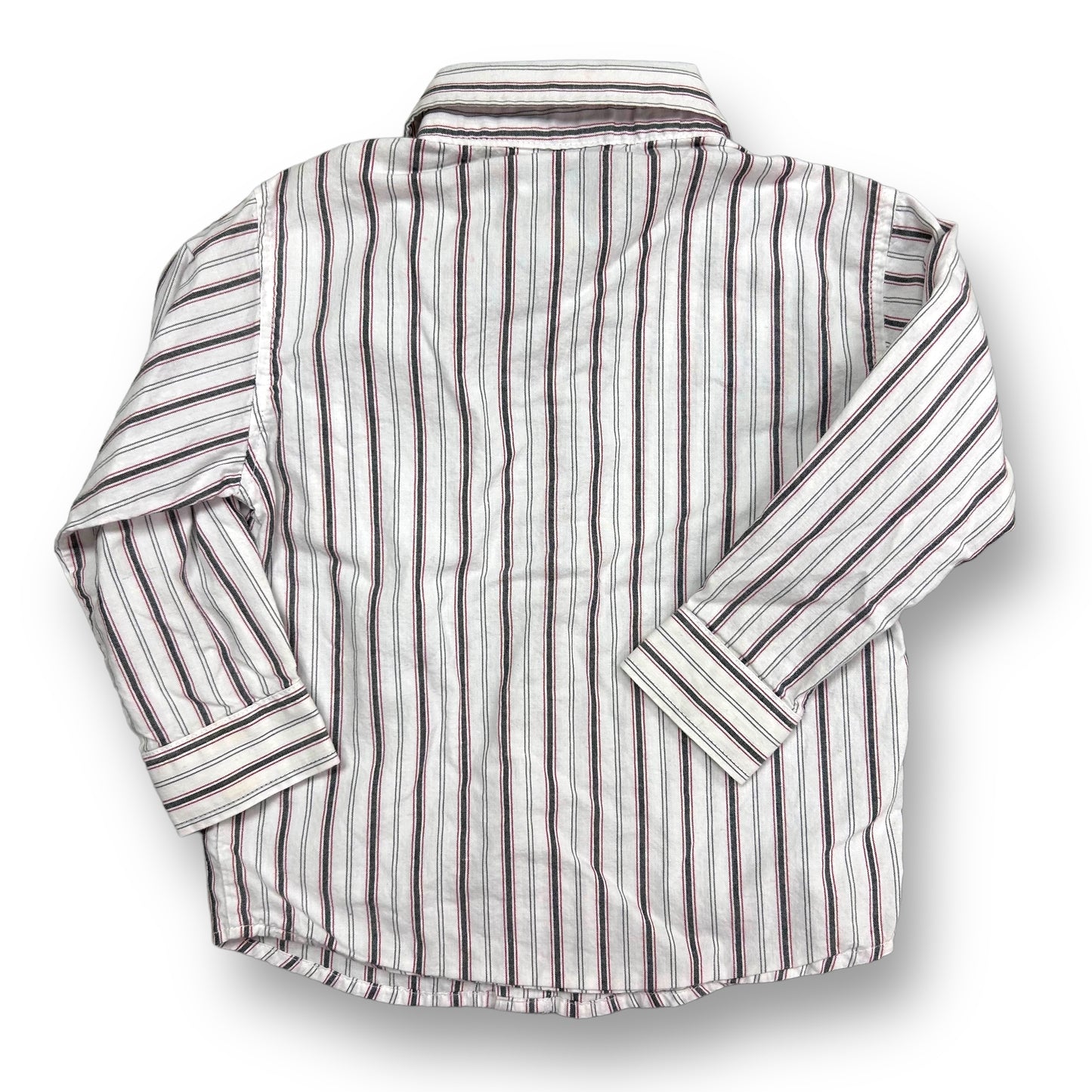 Boys Nautica Size 18-24 Months White Pinstripe Button Down Shirt