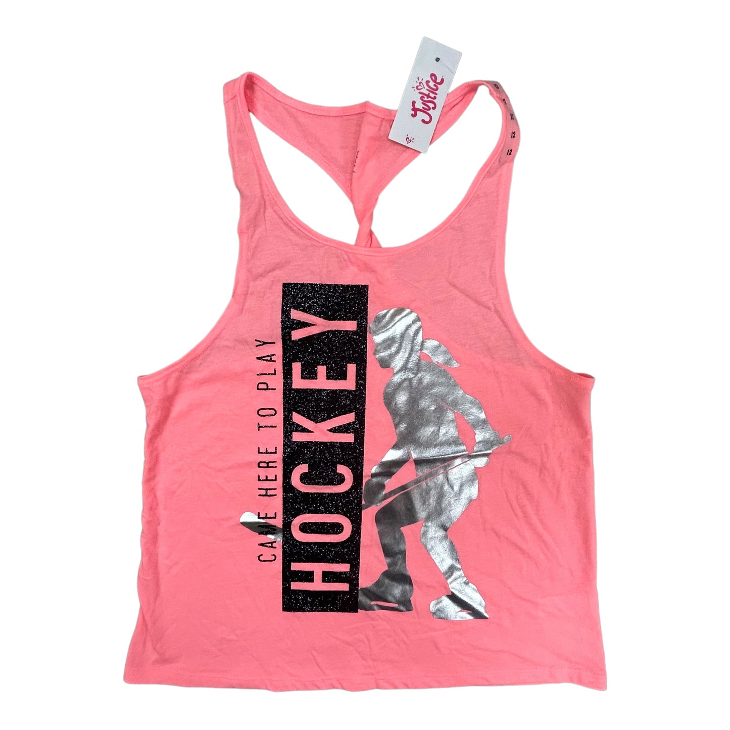 NEW! Girls Justice Size 12 Youth Pink Hockey Tank Top