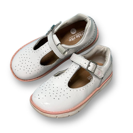 Stride Rite Toddler Girl Size 9.5M White Leather Lined Mary Jane Dress Shoes