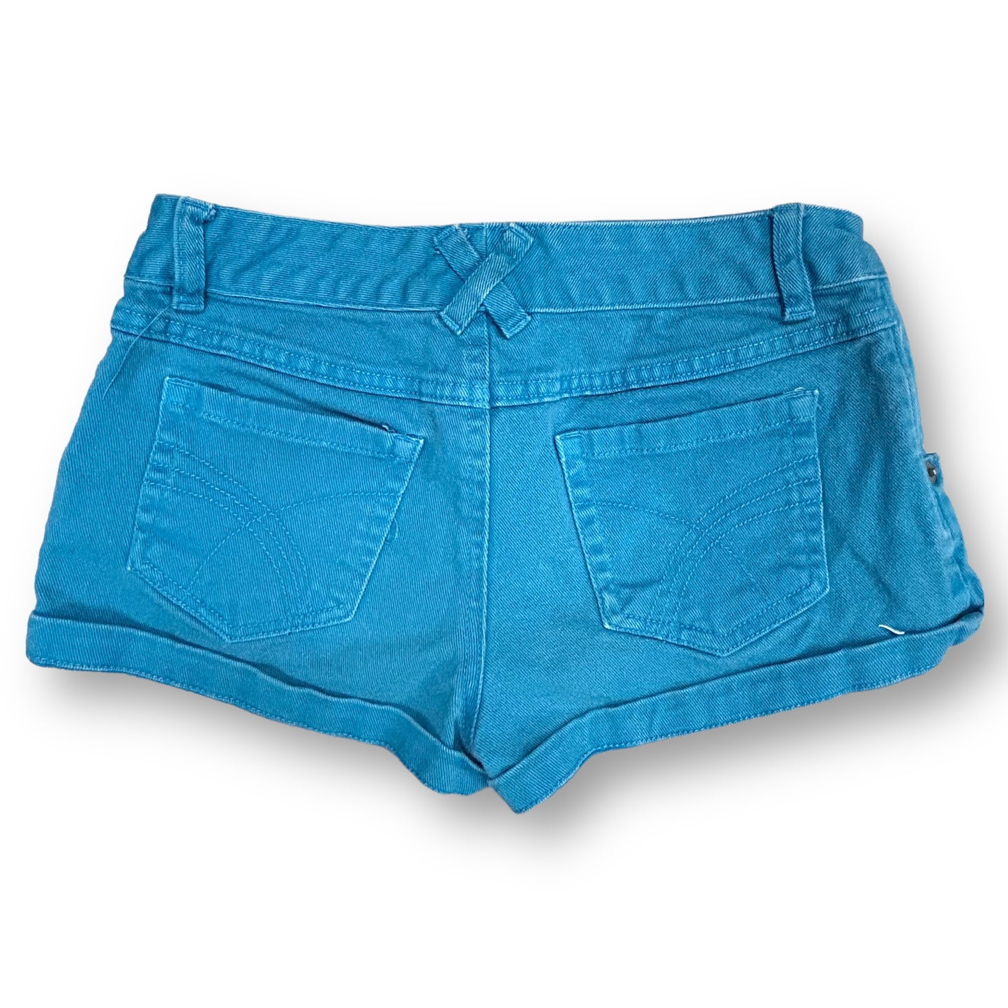 Girls Youth Size 12 Teal Blue Denim Jean Shorts