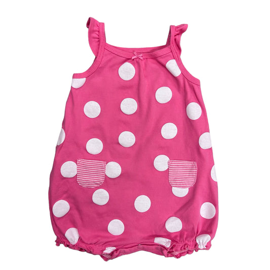 Girls Carter's Size 12 Months Pink & White Polka Dot & Crab Romper