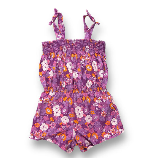 Girls Gap Size S 6 Purple & Orange Floral Print Spaghetti Strap Romper