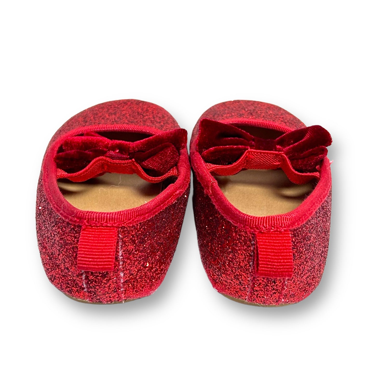 H&M Toddler Girl Size 5.5 Red Sparkle Flats Dress Shoes