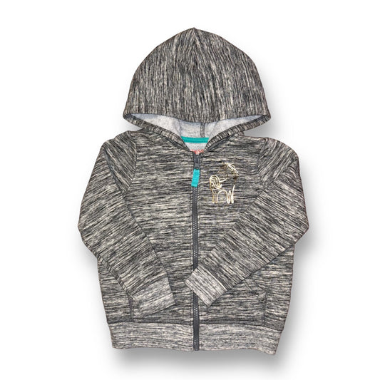 Girls Cat & Jack Size 3T Gray Midweight Fleece Lined Zip Hoodie