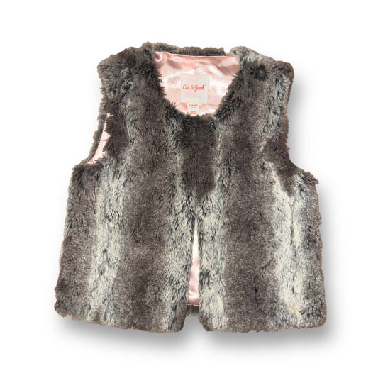 Girls Cat & Jack Size 10/12 YLG Gray Faux Fur Vest