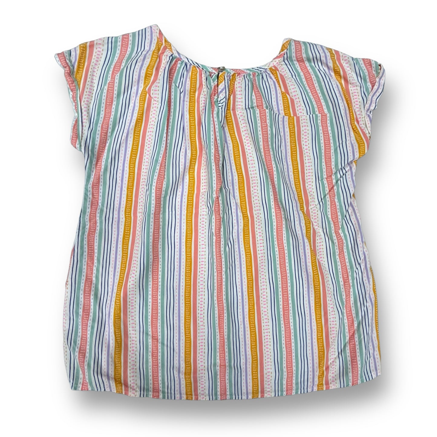 Girls Cat & Jack Size 14/16 Multi-Color Striped Short Sleeve Blouse