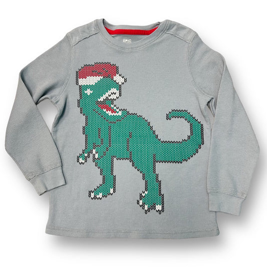 Boys Epic Threads Size 6 Gray Christmas Dino Thermal Shirt