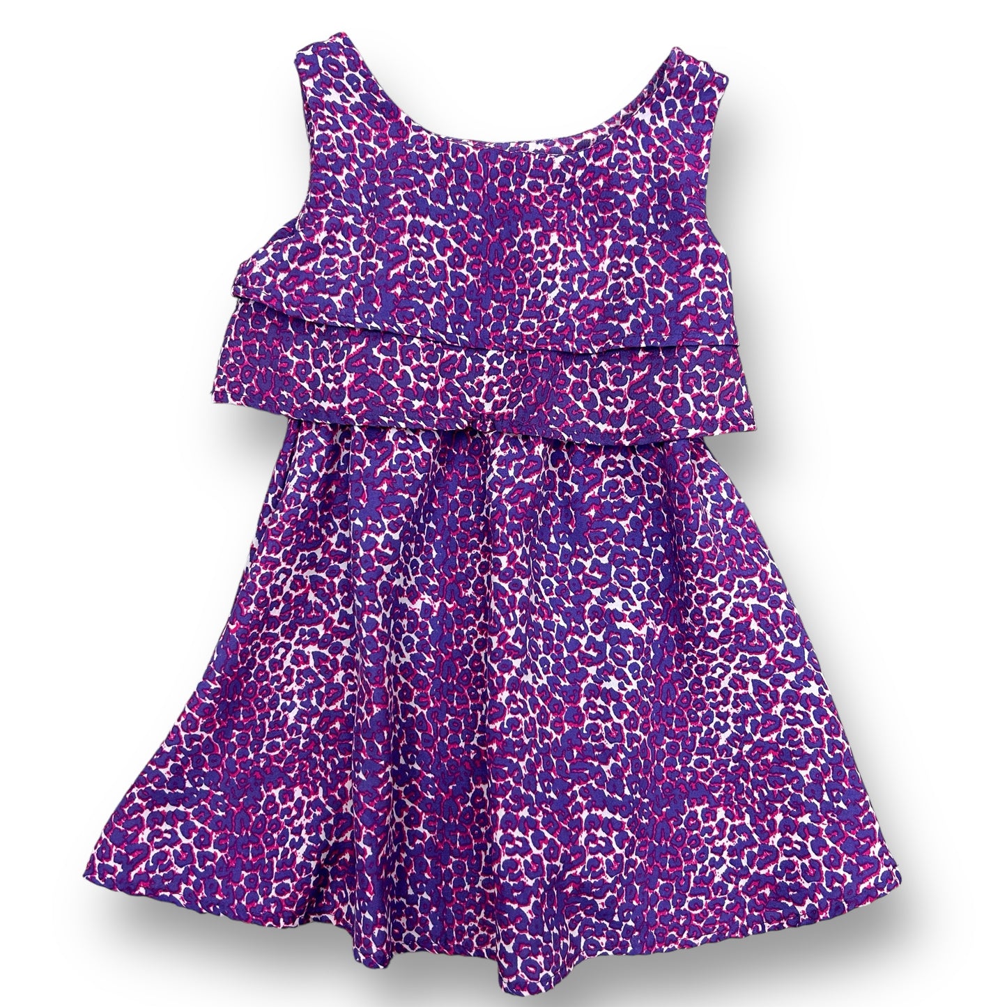 Diva Girls Size 3T Shimmery Purple Leopard Print Sleeveless Dress