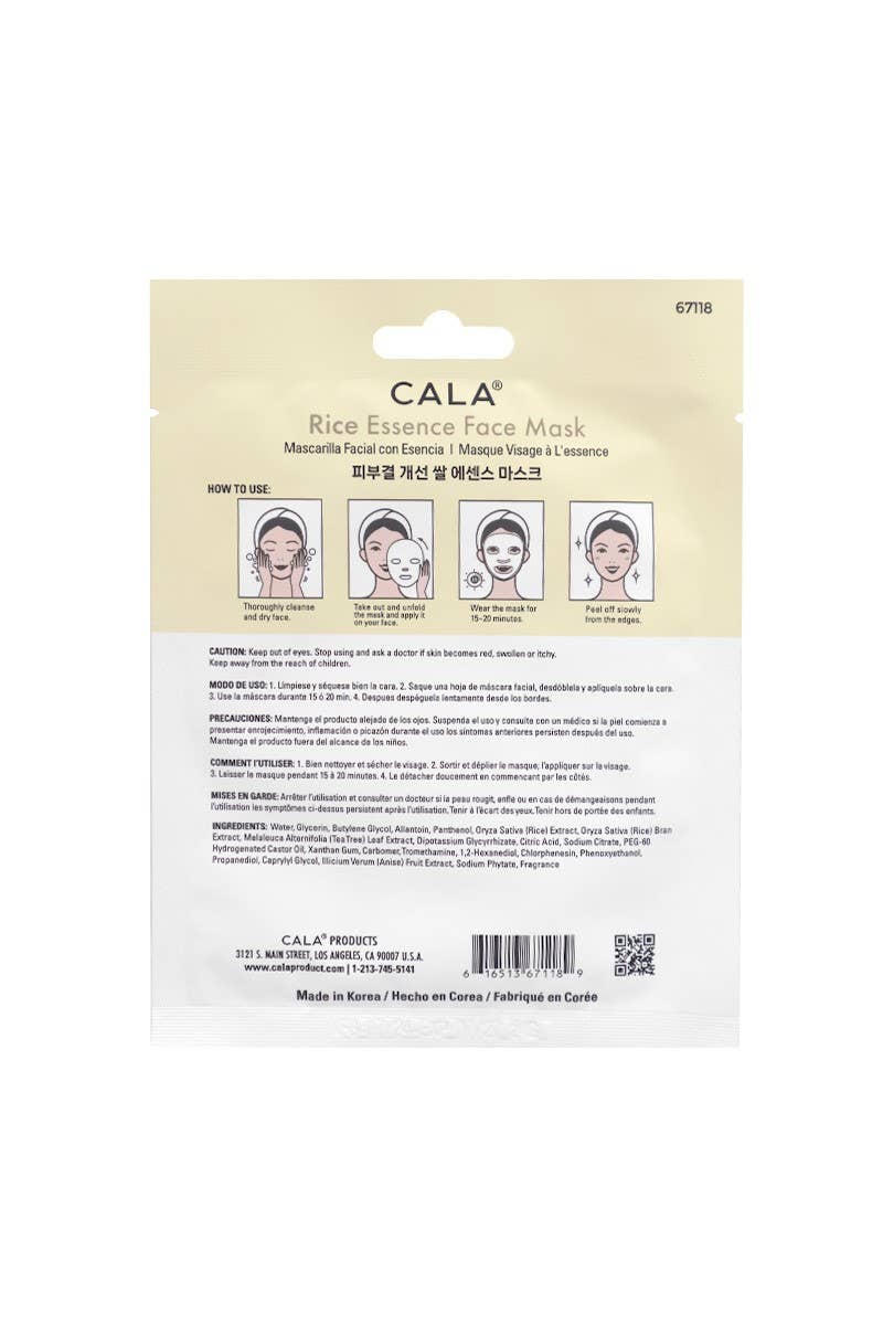 NEW! CALA Rice Essence 5-Pack Brightening Face Mask Set