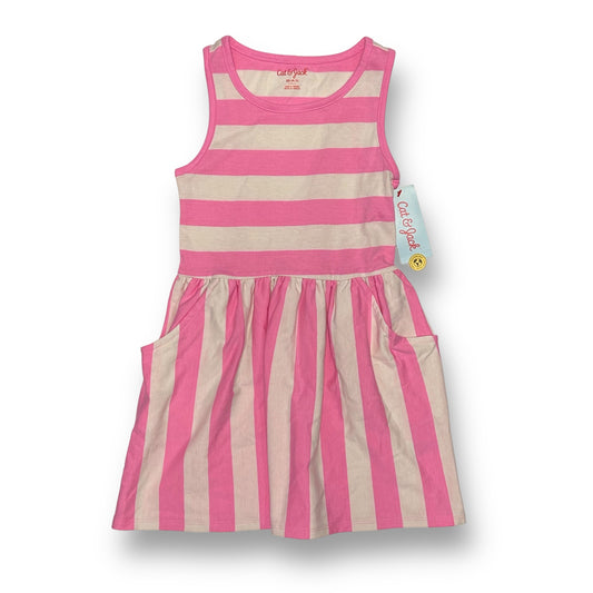 NEW! Cat & Jack Girls Size 4/5 Pink Striped Sleeveless Dress with Pockets