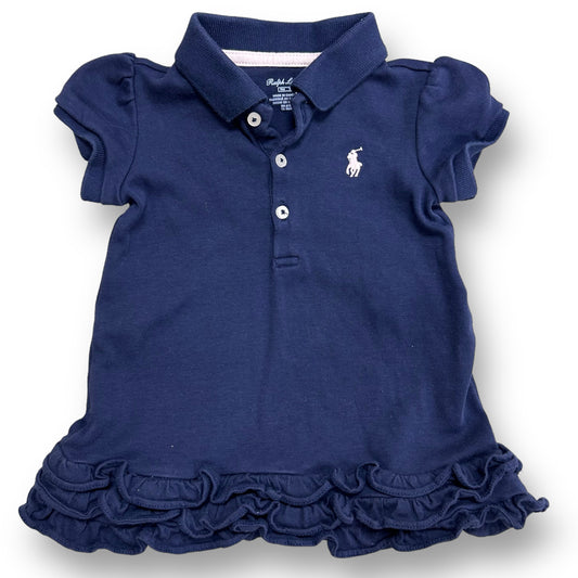 Girls Ralph Lauren Size 9 Months Navy Short Sleeve Knit Dress