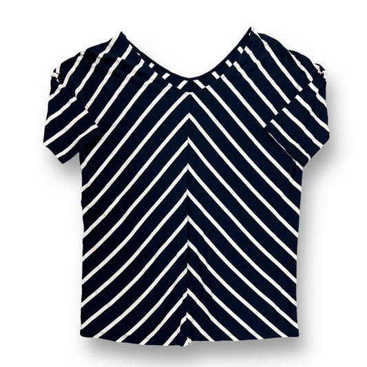 Liz Lange Size S Navy & White Striped 3/4 Sleeve Lightweight Maternity Top