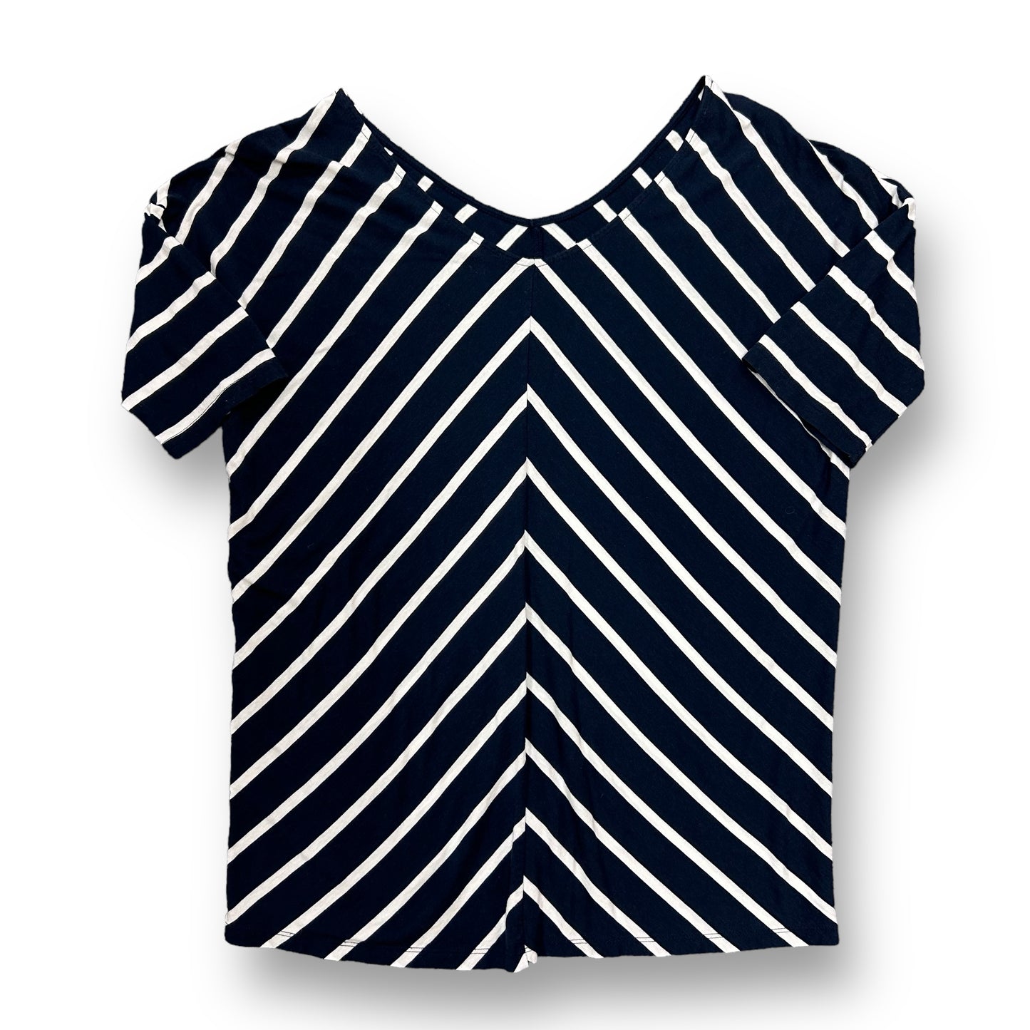 Liz Lange Size Small Navy Chevron 3/4 Sleeve Lightweight Maternity Top