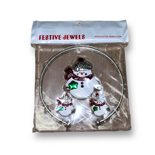 NEW! Christmas Earrings & Snowman Fashion Pin Gift Set