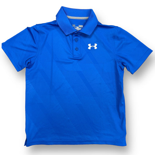 Boys Under Armour Size YLG Royal Blue Short Sleeve Loose Fit Polo Shirt