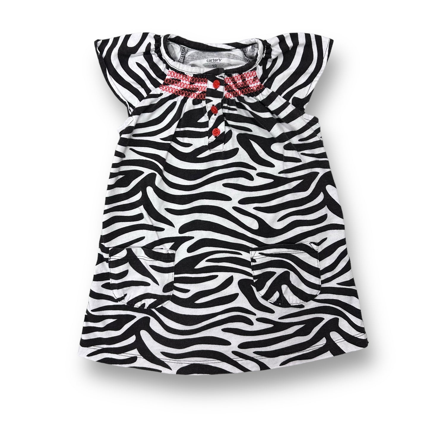 Girls Carter's Size 18 Months Brown Zebra Print Dress & Bloomers