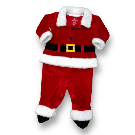 Boys Okie Dokie Size 6 Months Red Velour Santa One-Piece