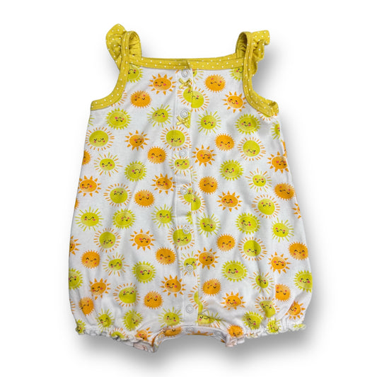 Girls Carter's Size 12 Months Yellow & White Sun Snap Bottom Romper