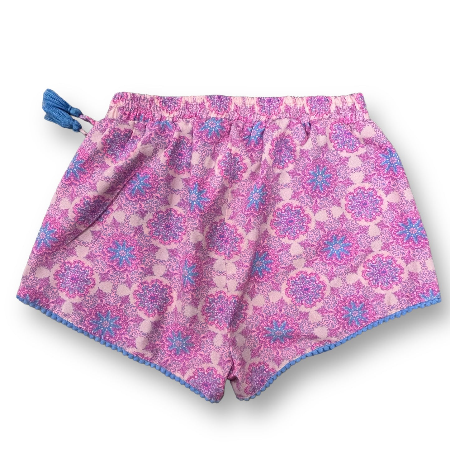 Girls Japna Kids Size 10 Pink/Blue 100% Polyester Elastic Waist Boho Shorts