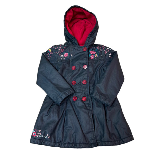 Girls Catimini Size 6 Navy Fleece-Lined Boutique Fall Coat