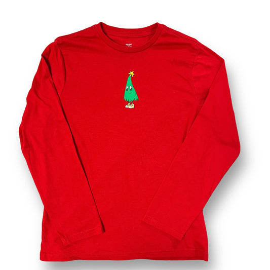 Boys Holiday Time Size 14/16 Red Long Sleeve Christmas Tee