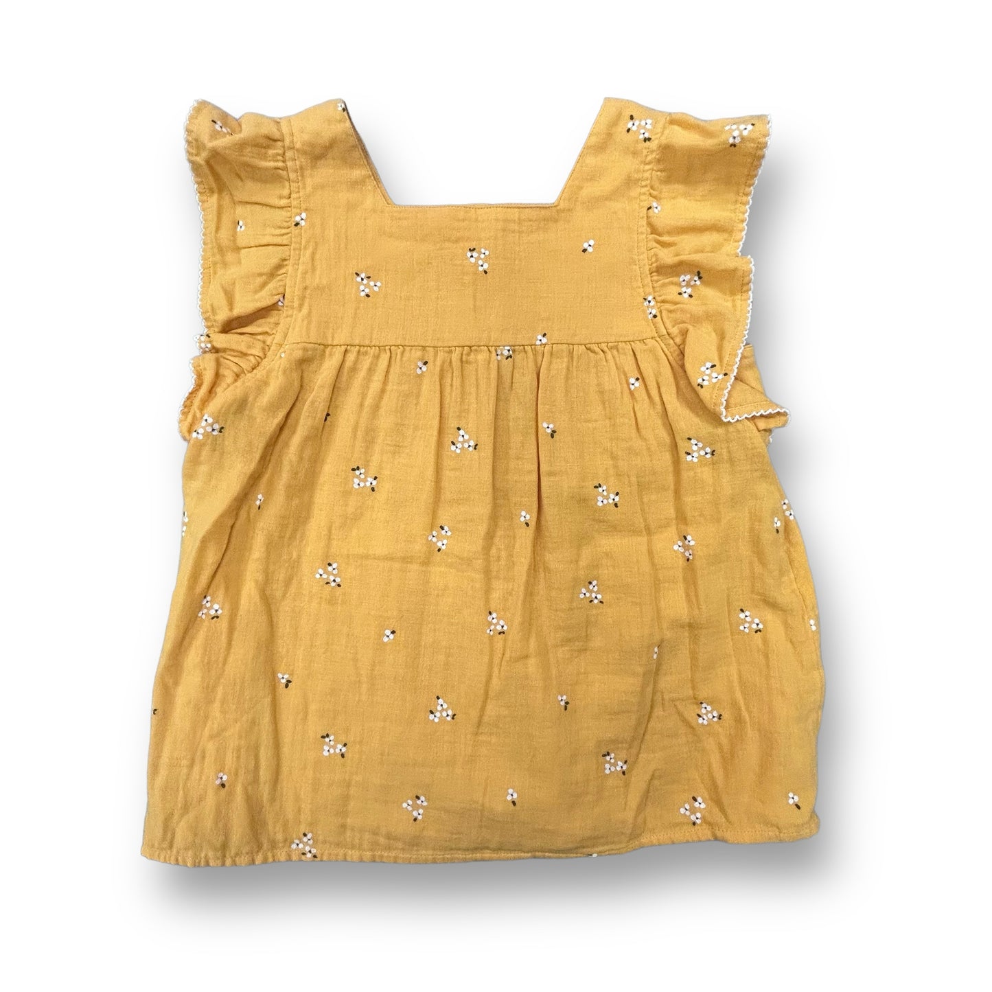 Girls Cat & Jack Size 10/12 Mustard Yellow 100% Cotton Loose Fit Blouse