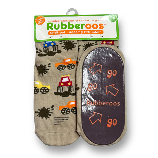 NEW! Boys Rubberoos Size 24 Months Brown SkidProof Socks, 1-Pair