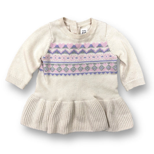 Girls Gap Size 3-6 Months Beige Knit Sweater Dress