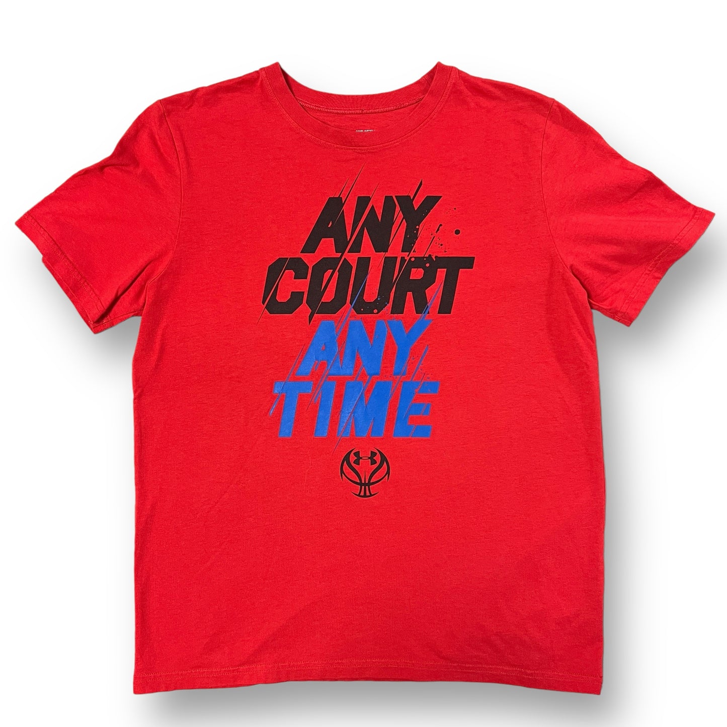 Boys Under Armour Size 14/16 YXL Red 'Any Court' Basketball Tee