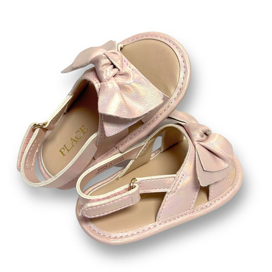 Children's Place Baby Girl Size 3/4 Pink Blush Metallic Shimmer Sandals