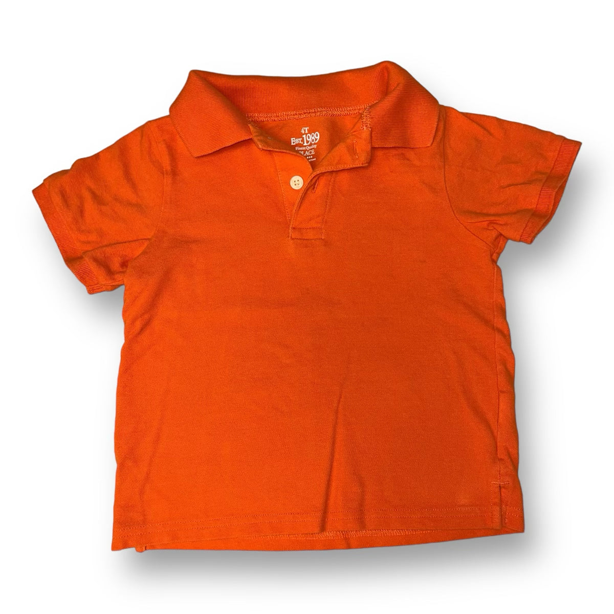 Children's Place Boys Size 4T Orange Short Sleeve Polo Shirt